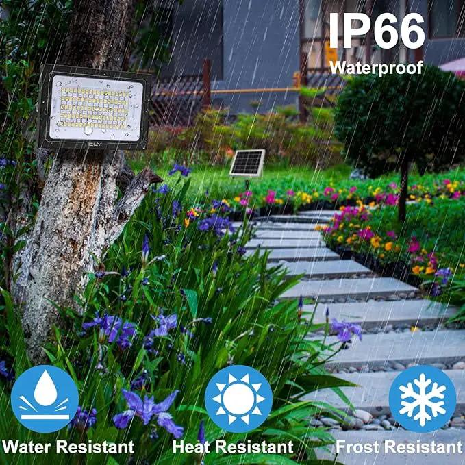 CLY Solar LED Flood Light Outdoor RGBCW Color Changing Floodlight with RF Remote, RGB 2700K 6500K Dimmable,16.4ft Cable IP66 Waterproof Solar Powered Security Light for Garden Tree Christmas Party by GreenHaven Gardens