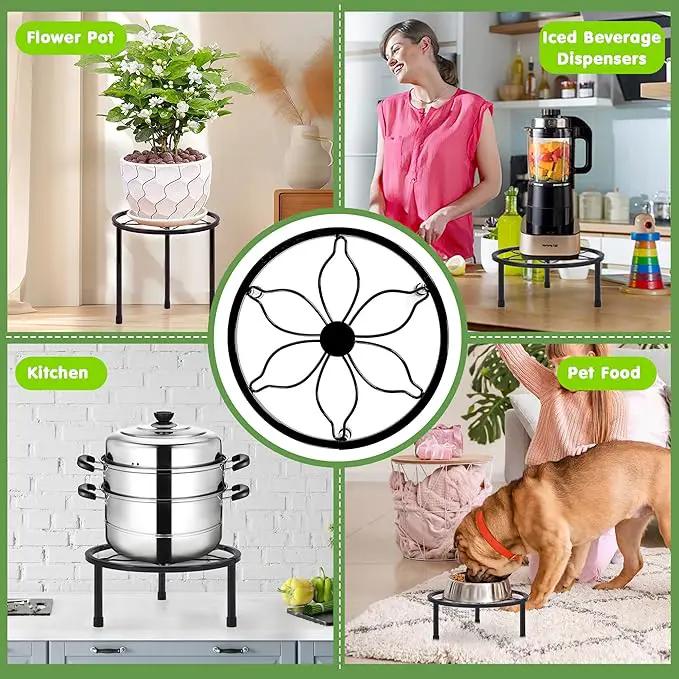 VECELO Metal Plant Stands Set of 5, Multiple Heavy Duty Flower Pot Stand, Round Plant Holder, Black by GreenHaven Gardens