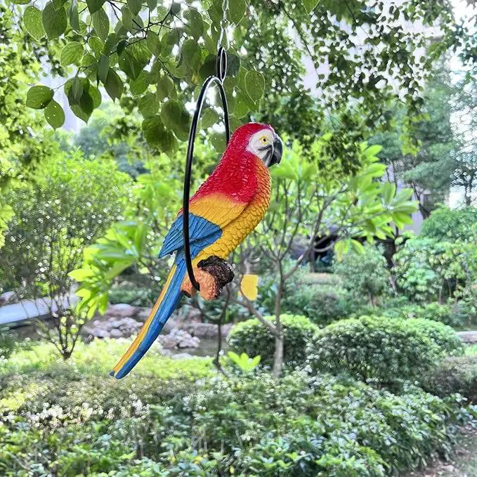 Lifelike Parrot Garden Statues Hanging Decor Ornaments Figurines Sculpture for Patio Lawn Yard, Blue Tail (Blue Tail) by GreenHaven Gardens
