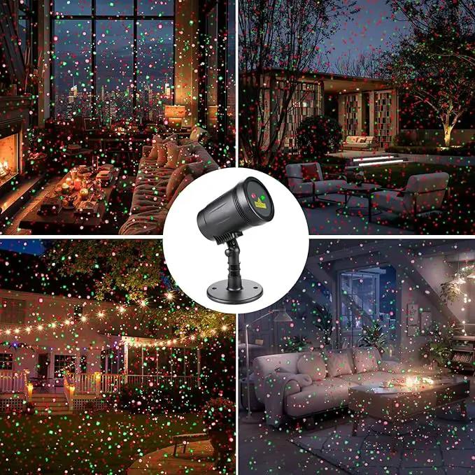 Outdoor Garden Laser Light Projector, Christmas Laser Lights with Red and Green Star Show, Waterproof Holiday Laser Light Landscape Spotlight, Suitable for Outdoor Garden, Home, Decoration, Party by GreenHaven Gardens