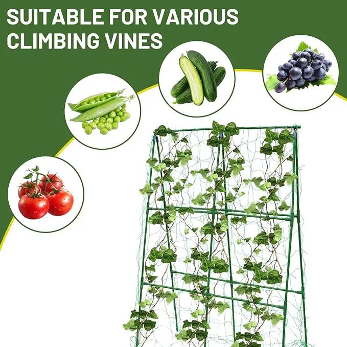 Compact A-Frame Plant Trellis for Peas, Beans & Small Climbing Plants - Rust-Resistant, Easy to Assemble, Lightweight Steel, Ideal for Raised Beds & Container Gardens(31" W x 47" H) by GreenHaven Gardens