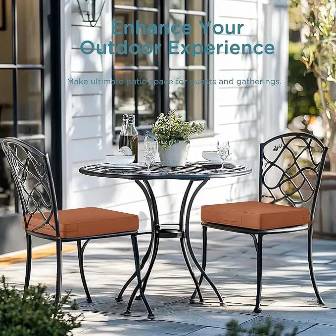 Codi Outdoor Seat Cushions for Patio Furniture 22x22 Inch, Waterproof Chair Cushion with Handles & Adjustable Straps, Fade Resistant - Set of 2, Spice by GreenHaven Gardens
