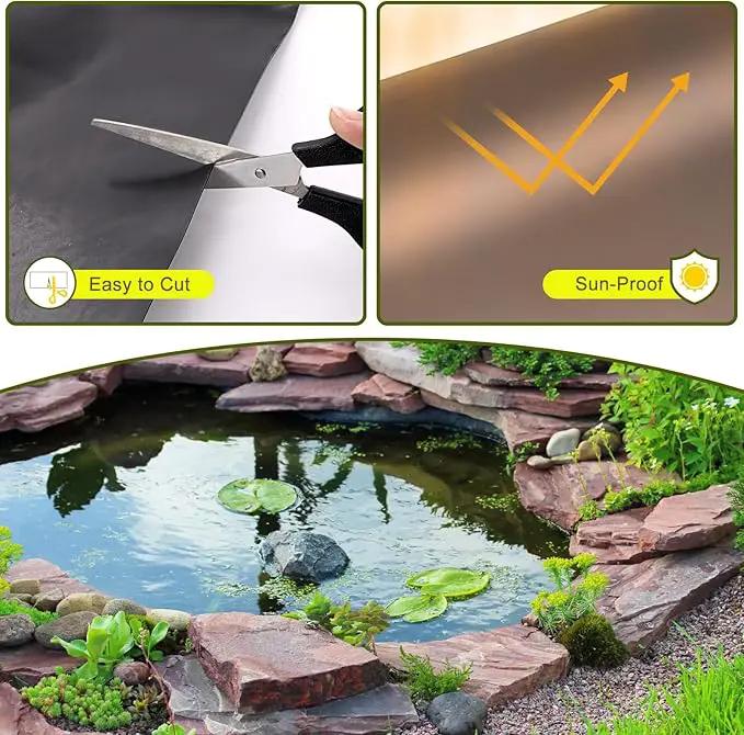 20 x 30 FT Pond Liner, 20 Mil Pond Liners for Outdoor Ponds, HDPE Pond Liner Easy Cutting Puncture Resistant, Pond Liners for Water Garden Fountain Waterfall, Koi Fish Aquaculture Pond by GreenHaven Gardens