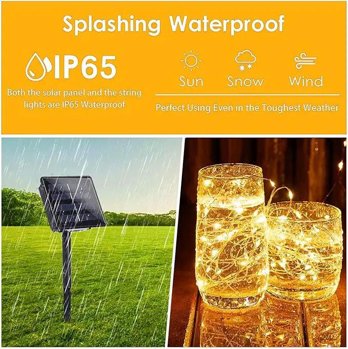 Solar Christmas String Lights Outside, 3 Pack Total 120FT 300 LED Solar Garden Twinkle Lights Outdoor, Waterproof with 8 Modes Solar Fairy Lights for Patio Party Wedding Christmas Decor (Warm White) by GreenHaven Gardens