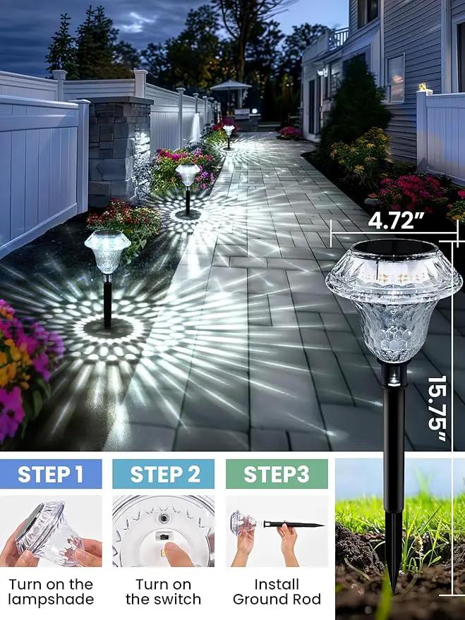 SOLPEX Solar Pathway Lights Garden Decor for Yard, Garden Lights Solar Powered Waterproof Landscape Lighting, Solar Outdoor Lights Porch Decor for Path Walkway Driveway (8 Pack Cold White) by GreenHaven Gardens