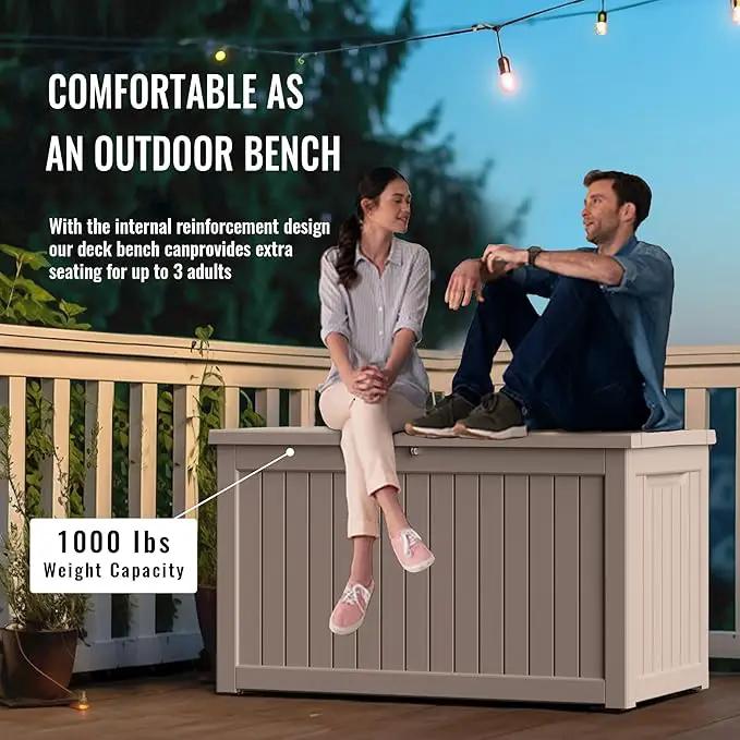 DRATO 230 Gallon Deck Box, Waterproof Resin Large Outdoor Storgae Box for Patio Furniture, Patio Cushions, Gardening Tools, Pool and Sports Supplies, Lockable by GreenHaven Gardens