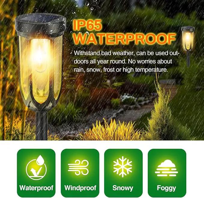 Solar Pathway Lights Outdoor, Bright Solar Lights Outdoor Waterproof IP65, Auto On/Off Driveway Patio Light, LED Solar Garden Lights Landscape Lighting for Walkway Lawn Yard (4 Pack) by GreenHaven Gardens