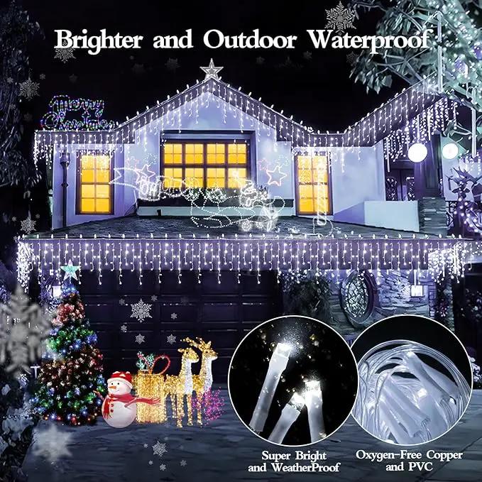 1600 LED 164FT Outdoor Christmas Lights Plug in 8 Modes with Timer Dimmable Christmas Decorations Waterproof Indoor Curtain String Lights for Roof Porch Garden Holiday Wedding Party Decor Cool White by GreenHaven Gardens