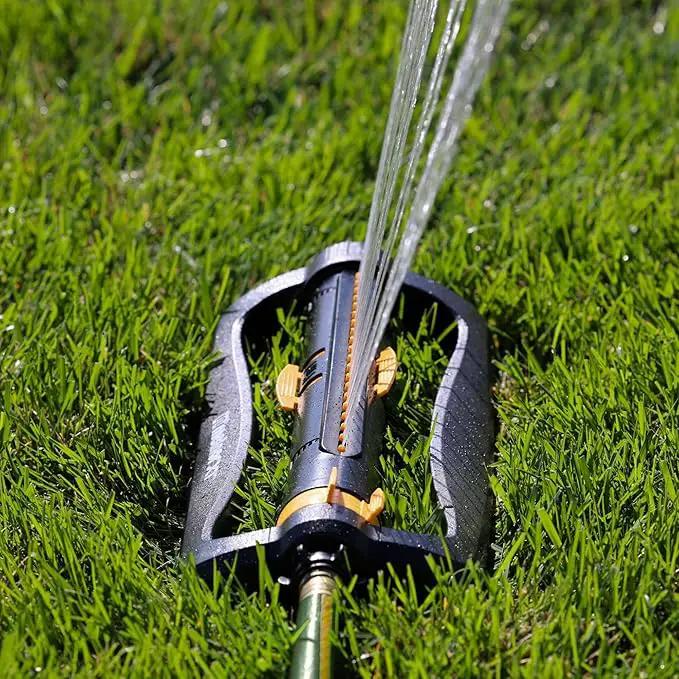 Melnor 65165AMZ XT Turbo Oscillating Sprinkler, 4,500 sq. ft., Quick Connect Bundle, 2-Way Adjustable, Black, Yellow by GreenHaven Gardens