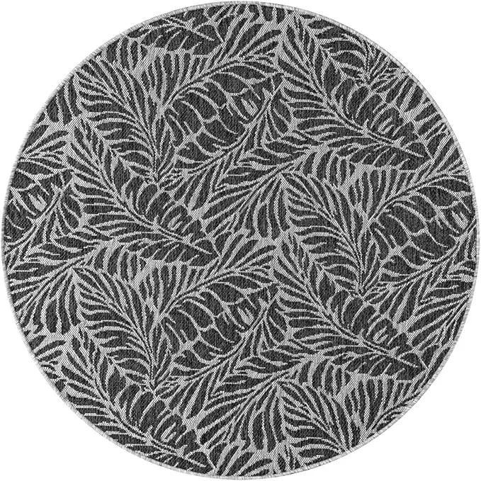Keen Home Design Terrace Outdoor Round Rug - 5ft Round Washable Indoor/Outdoor Rug for Patio, Kitchen, Balcony, Beach, Garden, Deck and Porch, Size: 5'3" Round by GreenHaven Gardens