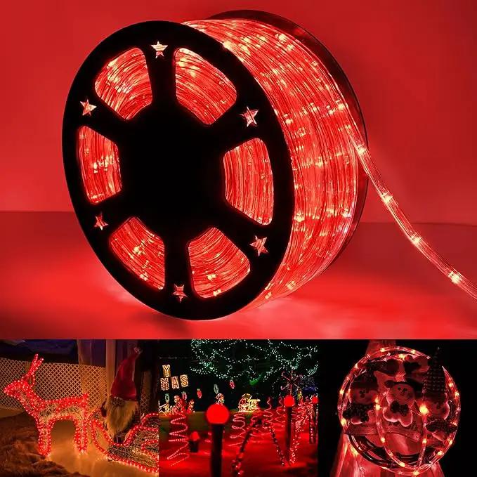 150ft LED Rope Lights Outdoor, 1080 LED Connectable and Flexible Tube Lights with 8 Modes, Waterproof LED Rope Lighting for Garden, Patio, Pool, Bedroom, Party, Indoor Outdoor Christmas Decor (Red) by GreenHaven Gardens