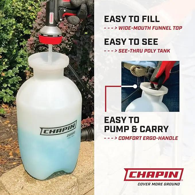 Chapin 20003 Made in USA 3 -Gallon Lawn and Garden Pump Pressured Sprayer, for Spraying Plants, Garden Watering, Lawns, Weeds and Pests, Translucent White by GreenHaven Gardens