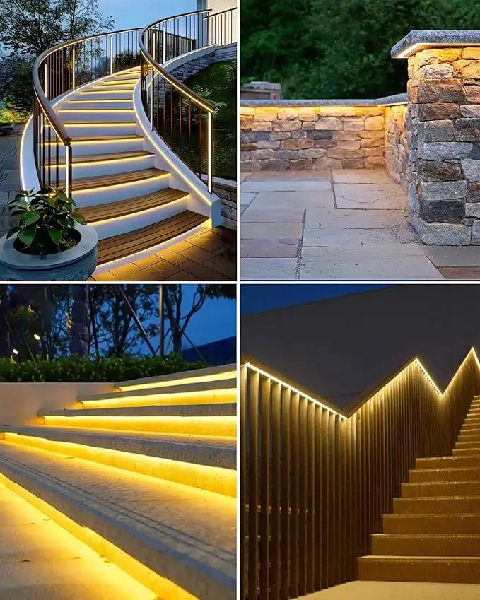 32.8FT 600LED Solar LED Strip Lights Outdoor, Solar Outdoor String Lights, Upgarde Solar Rope Lights with Timer Remote Auto ON/Off for Step, Stair, Deck, Fence, Patio,Yard Decor(Warm White, 32.8 FT) by GreenHaven Gardens