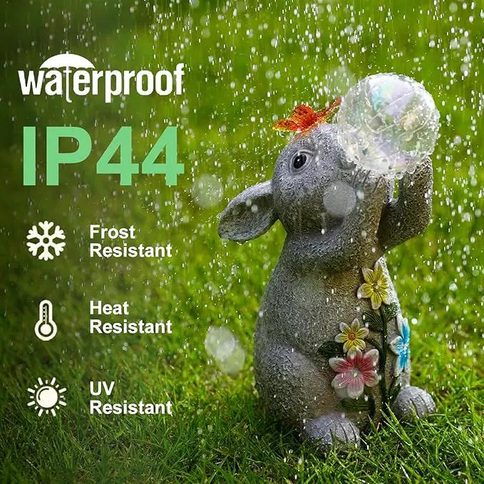 Solar Rabbit Outdoor Garden Statues: Outside Decor with Lights Clearance for Yard Art Lawn Ornaments Porch Patio Balcony Home House - Birthday Gifts for Grandma Mom Women by GreenHaven Gardens