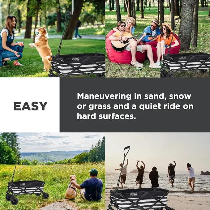 Creative Outdoor Original Folding Wagon All-Terrain Wheels by GreenHaven Gardens