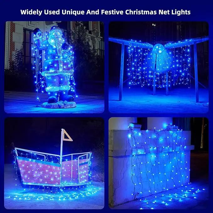 Led Net Lights Christmas Lights Outdoor Blue Christmas Net Lighting with 121Led Mini Globe Lights 5ftx5ft, Outdoor Indoor Fairy Mesh Net Lights for Christmas Trees, Bushes, Shrubs Decorations by GreenHaven Gardens