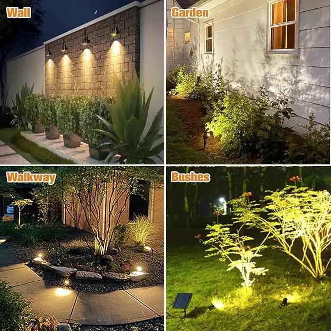 APONUO Metal Outdoor Solar Landscape Lights, Waterproof Spotlight 6-in-1 for Yard Landscape Lighting, Auto On/Off for Pathway, Driveway, Patio (Warm White) by GreenHaven Gardens