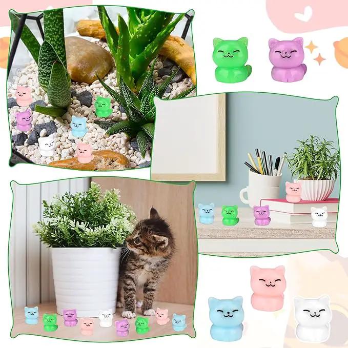 50 Pcs Mini Resin Cats, Miniature Cat Figurines, Cute Small Cat Figures, Tiny Resin Animals Cat DIY Crafts Cake Decor Tiny Home for Micro Landscape Dollhouse Garden by GreenHaven Gardens