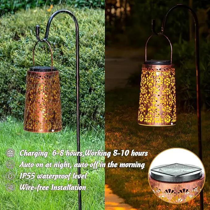 Classic Retro Solar Decorative Outdoor Lanterns for Garden, Porch, Pathway, Deck, Pool, and Balcony Decoration, Waterproof Hanging Solar LED Lights ,Warm and Cool Light as Gifts for Elders by GreenHaven Gardens
