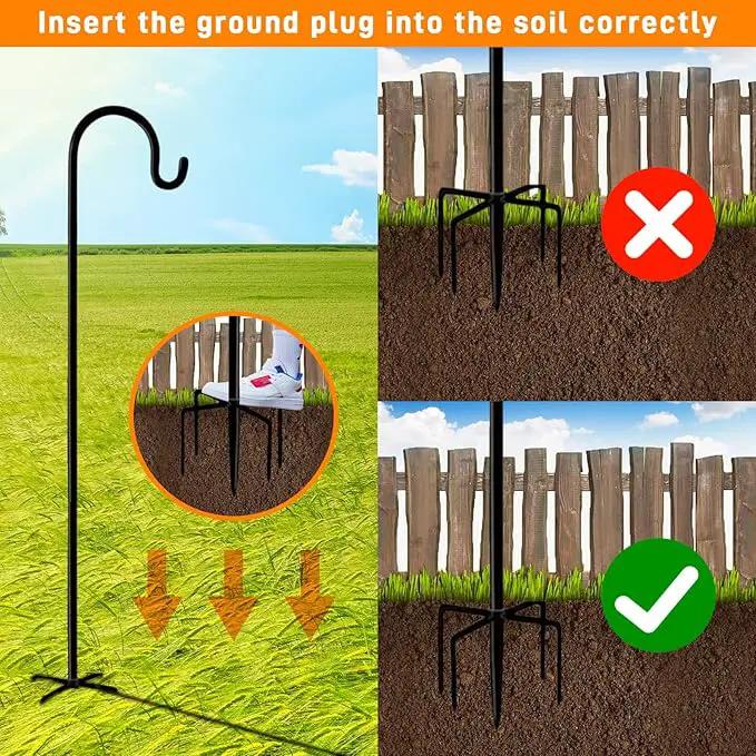 Shepherd Hooks Outdoor 48 Inches for Lanterns Heavy Duty Shepherd Stand Plant Hanger Yard Hooks for Solar Lights,Bird Feeder,Wedding,Mason Jar,Planter Pot,Adjustable Height by GreenHaven Gardens