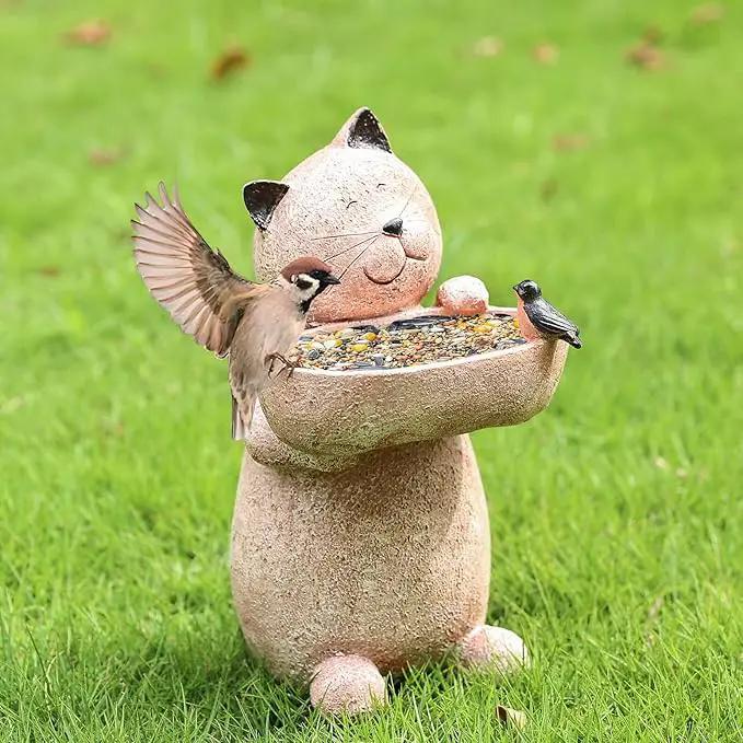 Cat Garden Statue Outdoor Decor Sculptures 12.3 Inch Height Figurine Gardening Lawn Ornament Gifts for Women by GreenHaven Gardens