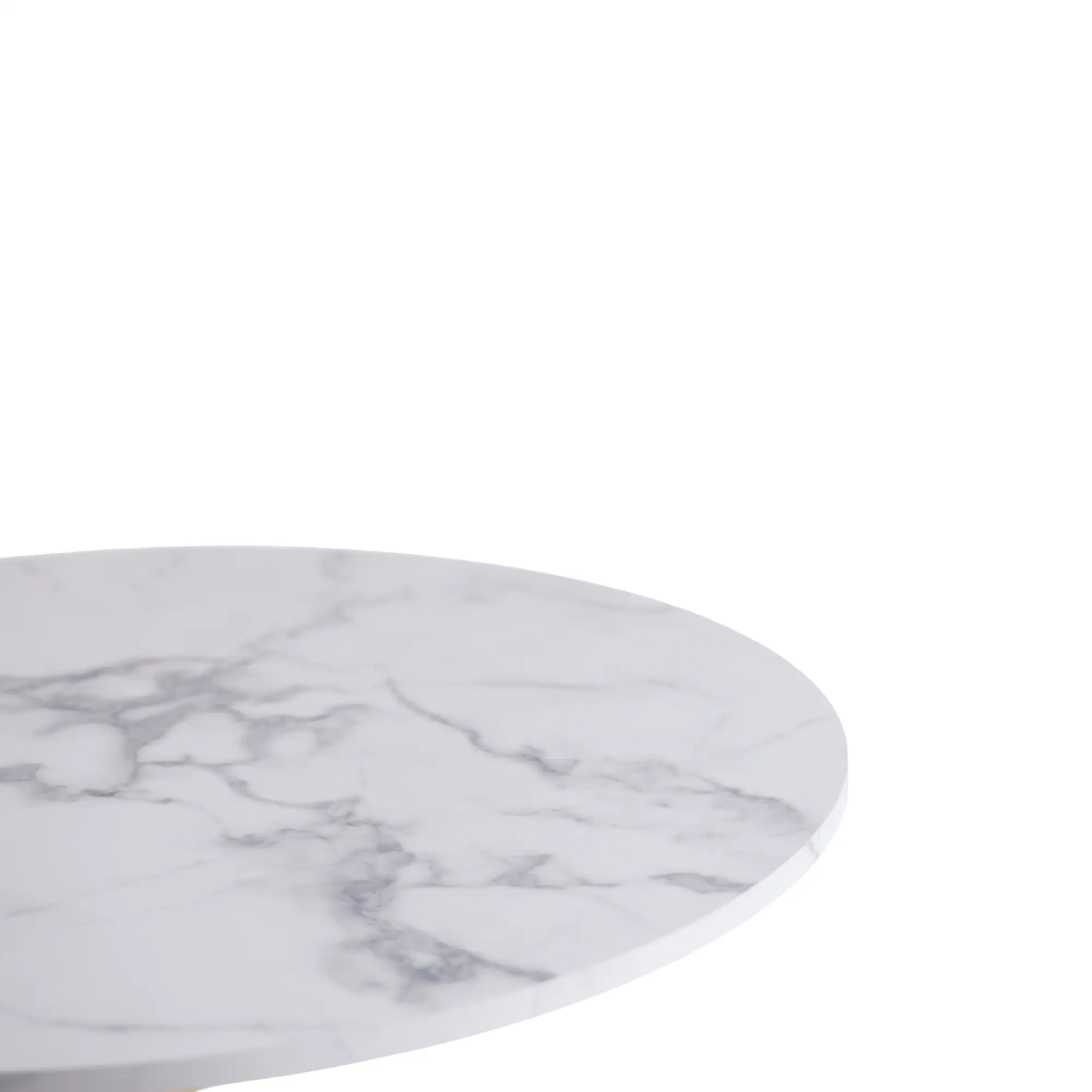 White Marble Tulip Dining Table with Golden Legs by HouseOfZazla