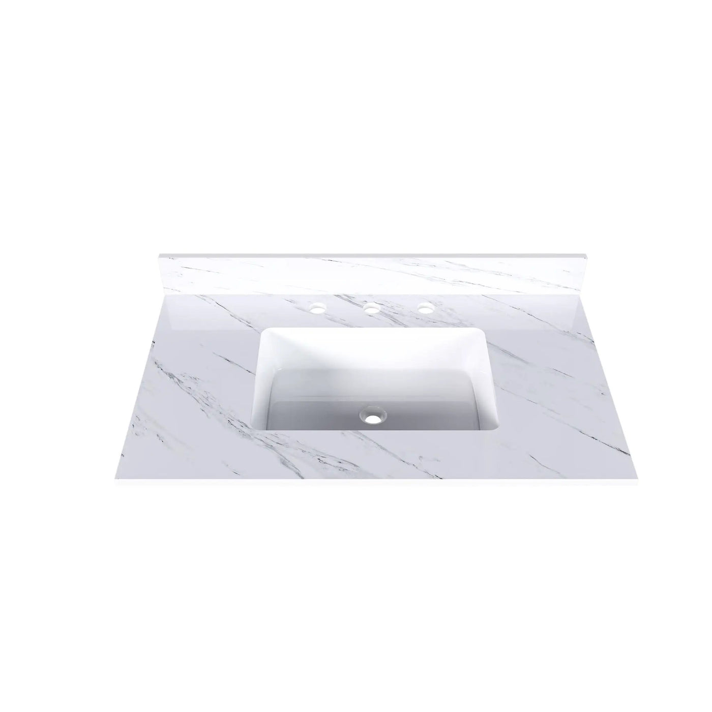 Bianco Carrara Venato Elegant Marble Vanity Top, Bathroom Vanity With Undermount Sink, Sintered Stone by HouseOfZazla