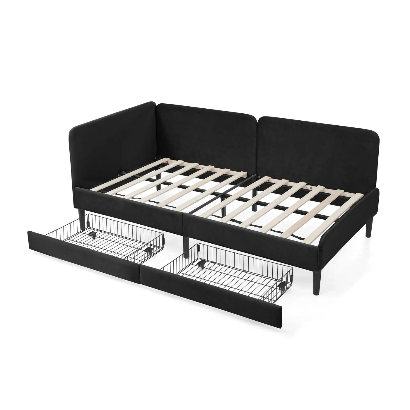 Upholstered Platform Bed Frame With 2 Storage Drawers And Adjustable Sofa Bed by Unique Piece Furniture