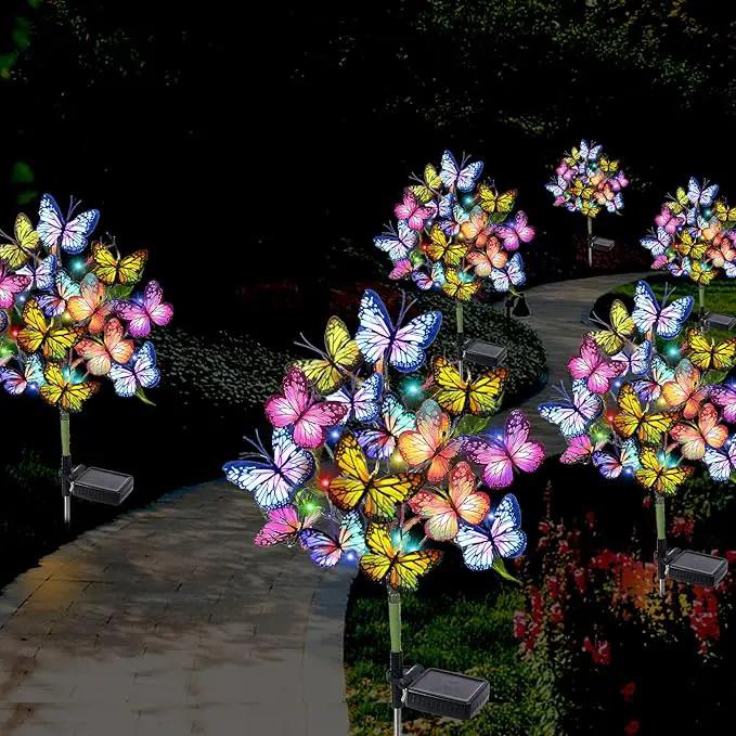 Solar Garden Lights Solar Lights Outdoor Waterproof Decorative 4 Pack with 144 LED 68 Butterfly Solar Lights for Garden Yard Decor Christmas Decorations, Gifts for Mother's Day Mom by GreenHaven Gardens