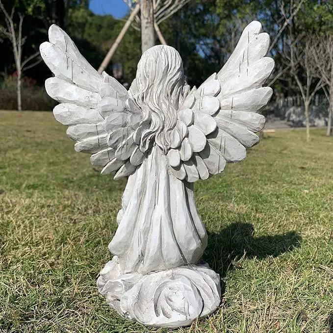 Praying Angel Garden Statue, Religious Fairy Sculpture Waterproof Decorative Figurine Art Decor for Patio, Lawn, Yard, Housewarming Ornament Present Angels HSa-1 by GreenHaven Gardens