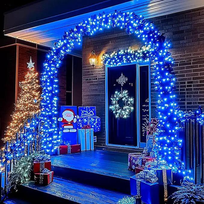 JMEXSUSS 2 Pack Blue Solar Christmas Lights, Total 400 LED 151FT Solar String Lights Outdoor Waterproof, 8 Modes Blue Christmas String Light for Outside Garden Party Patio Tree Decorations by GreenHaven Gardens