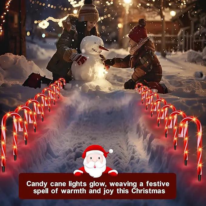 Christmas Candy Cane Lights, Candy Cane Lights Christmas Decorations Outdoor for Yard,Garden(10Inch), 10Pack by GreenHaven Gardens