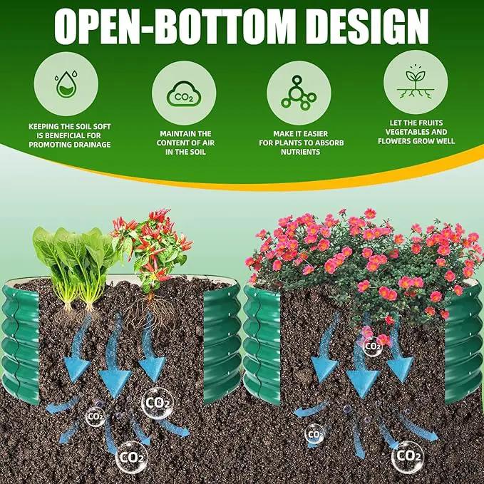 17" Tall Elevated Round Metal Rised Garden Bed- 3.3'x3.3' in Size and 0.8MM Thick Durable Planter Box for Vegetables Flowers Succulent at Patio/Garden Outdoor (Dark Green, 3.3FT Diameter) by GreenHaven Gardens