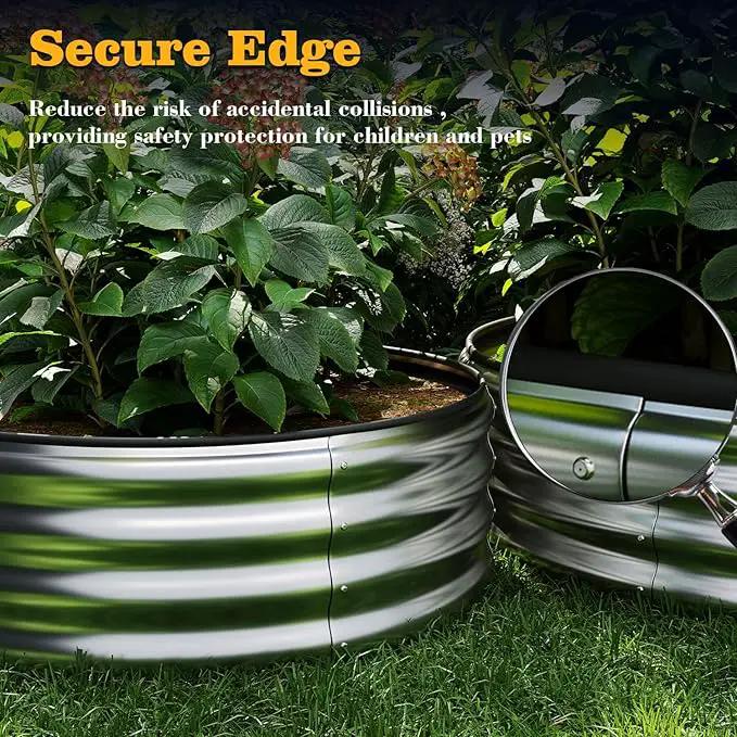 Large Raised Garden Bed Galvanized Metal Round Raised，Garden Bed Outdoor for Gardening 6x3x2FT for Vegetables Flowers Ground Planter Box by GreenHaven Gardens