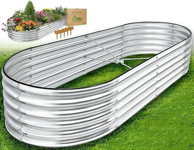 7x3x1.4ft Galvanized Raised Garden Bed, Upgraded with X-Shaped Support Rods, Large Raised Garden Beds Outdoor, Raised Bed for Planting Vegetables, Flowers, Fruits by GreenHaven Gardens