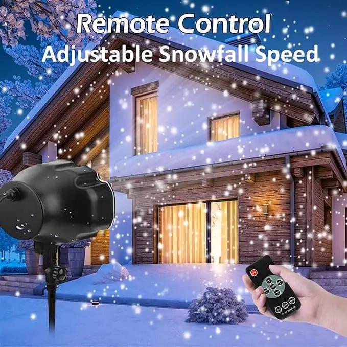 Christmas Snowfall Projector Light, Yokgrass LED Snow Projector Outdoor Holiday Lights IP65 Waterproof with Remote Control Dynamic Falling Snow Effect for Garden, Party, Halloween Landscape Decoration by GreenHaven Gardens