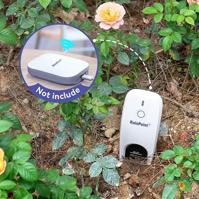 RainPoint 3-in-1 Smart Wireless Soil Moisture Meter for Plants Indoor/Outdoor Without Hub, WiFi APP Temperature Sunlight Sensor for Gardening Lawn Houseplants Monitor Hygrometer by GreenHaven Gardens