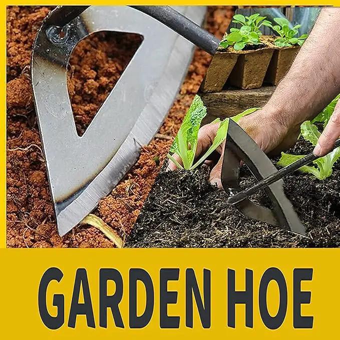 Garden Tools Hollow Hoe, All-Steel Hardened Hollow Hoe, Sharp Garden Edger Weeder, Durable Gardening Hoe Hand Tool Weed Puller Accessories for Backyard Weeding, Soil Loosening, Farm Planting (2PCS) by GreenHaven Gardens