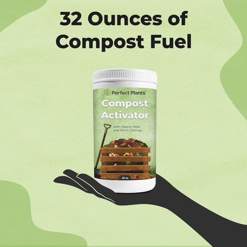 Compost Activator by Perfect Plants | Boosts Microorganisms & Adds Organic Fertilizer | for Use in Composter Tumblers, Machine Bins, or Turners | Fermented Bran with Microbial Inoculant (32 oz) by GreenHaven Gardens