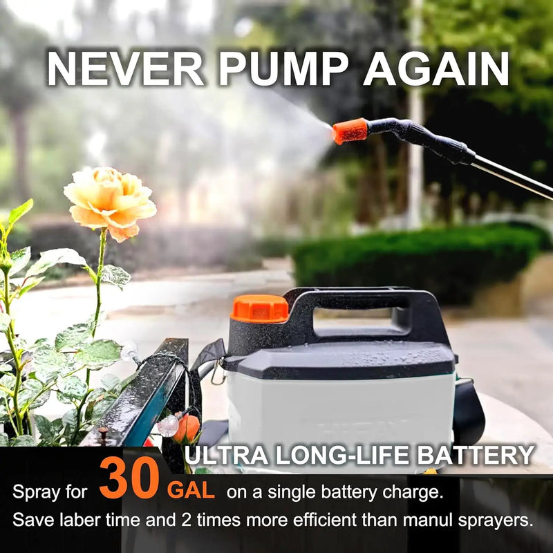 ES4-PRO Electric Sprayer 1 Gallon Built-in 4000mAh,Rechargeable Battery Powered Sprayer with Telescopic Wand,Plant Mister,Kitchen Cleaning,Indoor Watering Can for Plants (White) by GreenHaven Gardens