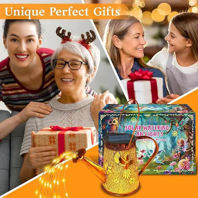 Solar Watering Can Lights,Hummingbird Mother's Day Gifts for Women Mom Grandma Birthday, Large Hanging Solar Lantern Waterproof Outdoor Garden Decorations for Yard Porch Landscape Patio Pathway by GreenHaven Gardens