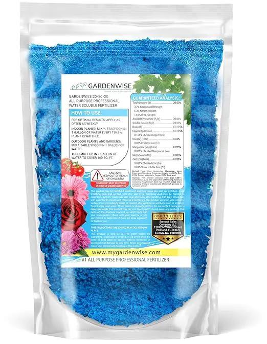 20-20-20 Water-Soluble Fertilizer – Powder for Liquid Plant Food for Indoor & Outdoor Plants, Orchids, Vegetables, Lawns, Flowers – 20 20 20 Fertilizer 1/2 Quart (1 lb) by GreenHaven Gardens