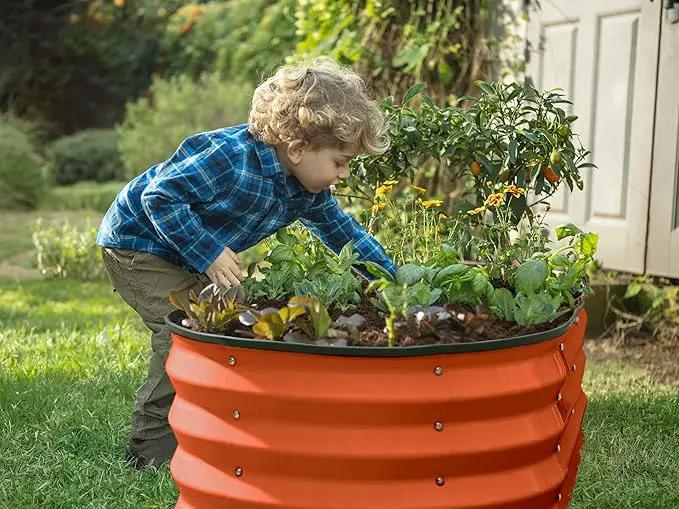 Galvanized Raised Garden Beds Outdoor // 4×2×1 ft (2-Pack) Planter Raised Beds for Gardening, Vegetables, Flowers (Orange) // Large Metal Garden Box by GreenHaven Gardens