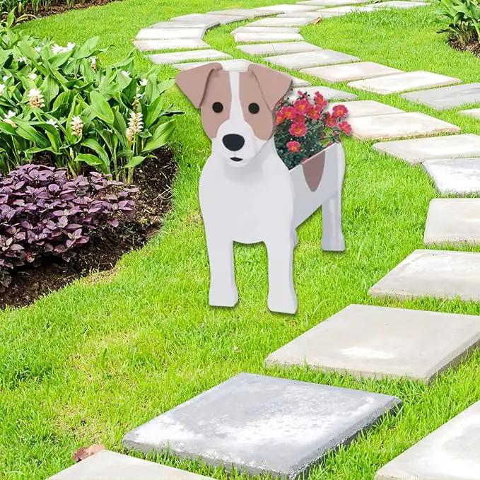 Jack Russell Dog Planter Plant Pots,Cute Garden Dog Flower Planter,Dog Planters Birthday Gifts for Women,Office,Indoor/Outdoor Decor（9.45 * 6.97 * 12.2in） by GreenHaven Gardens