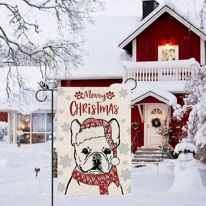 Seasonal Garden Flags French Bulldog Dog Double Sided Flags Set of 11 Holiday Farmhouse Indoor Outdoor Yard Lawn Decorations 12.5x18 Inch by GreenHaven Gardens