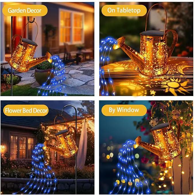 Solar Garden Lights Outdoor, Solar Watering Can Lights Garden Decor Gifts for Grandma Mom, Sun Moon Waterproof Hanging Lantern with String Lights, Yard Decoration for Patio Porch Lawn Backyard Pathway by GreenHaven Gardens