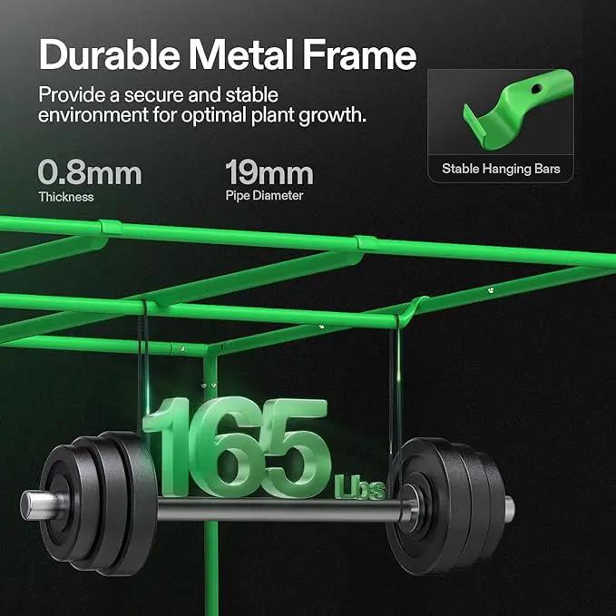VIVOSUN S105 10x5 Grow Tent, 120"x60"x80" High Reflective Mylar with Observation Window and Floor Tray for Hydroponics Indoor Plant for VSF6450 by GreenHaven Gardens