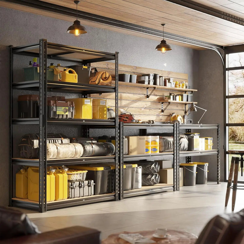 63" H Garage Shelving 31.5" W Storage Shelves Adjustable 2000LBS Metal Shelving Heavy Duty 5 TierGarage Shelves for Pantry Kitchen Closet Basement Warehouse by GreenHaven Gardens