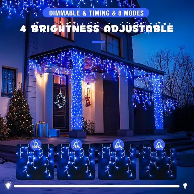 JMEXSUSS 800 LED Blue Icicle Christmas Lights Outdoor, Icicle Lights for Outside with 160 Drops, Blue Christmas String Lights Indoor Outdoor for Party Holiday Christmas Decoration by GreenHaven Gardens