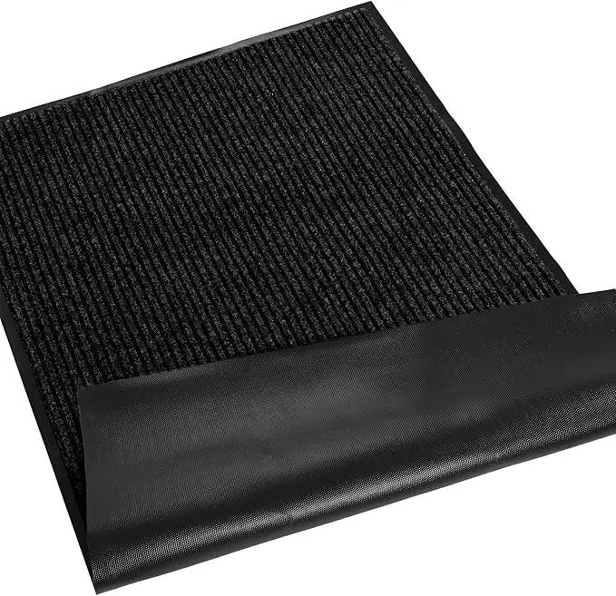 fani Heavy Duty Large Outdoor Indoor Entrance Black Doormat Waterproof Low Profile Entrance Rug Front Door Mat Patio Anti-Skid Rubber Back, 23x35 inch (Black) by GreenHaven Gardens